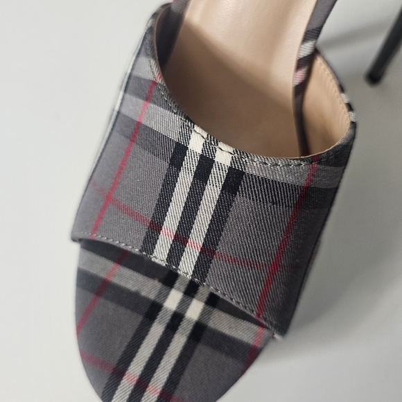 Plaid High Heel Mules - Picture 9 of 11